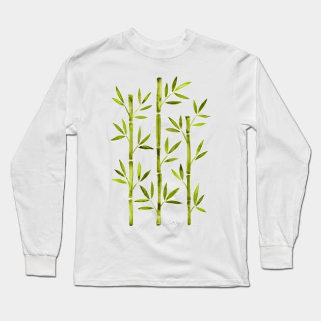 Green Bamboo Long Sleeve T-Shirt by CatCoq